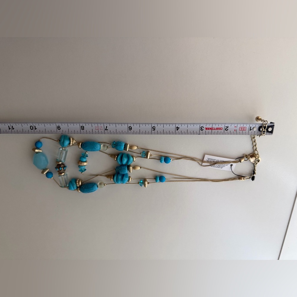 Chico's Turquoise and Gold Layered Necklace - Picture 2 of 3